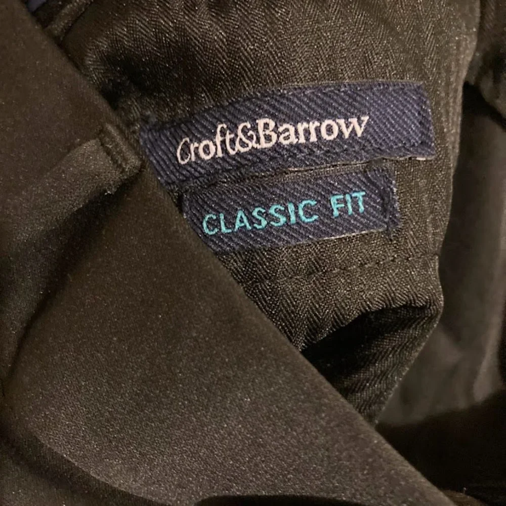 Croft & Barrow Men's size 36 X 32 black Classic Fit Trousers
